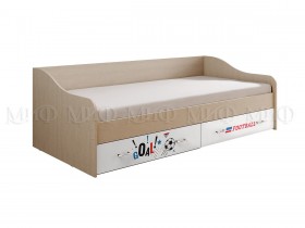 Кровать Boy Вега 0,9 м (Дуб беленый/Белый глянец/фотопечать) в Таре - tara.katalogmebeli.com | фото