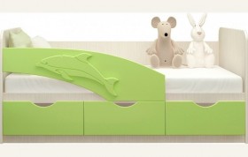 Кровать детская 1,6м Дельфин (Салатовый металлик) в Таре - tara.katalogmebeli.com | фото