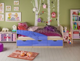 Кровать детская 1,6м Дельфин (Синий металлик) в Таре - tara.katalogmebeli.com | фото