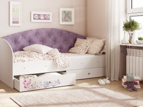 Кровать детская Эльза Белый/Фиолетовый в Таре - tara.katalogmebeli.com | фото