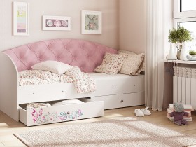 Кровать детская Эльза Белый/Розовый в Таре - tara.katalogmebeli.com | фото
