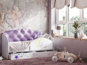 Кровать детская Звездочка Белый/Фиолетовый в Таре - tara.katalogmebeli.com | фото 1