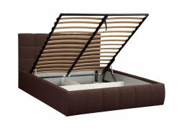 Кровать "Диана" ш. 1600 (Н=1010мм) (жаккард шоколад) в Таре - tara.katalogmebeli.com | фото