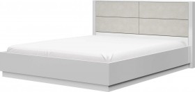 Кровать двойная 1600х2000 Вива (Белый/Белый глянец/Платина) в Таре - tara.katalogmebeli.com | фото