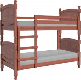 Кровать двухъярусная Валерия из массива сосны 800*1890 Орех в Таре - tara.katalogmebeli.com | фото