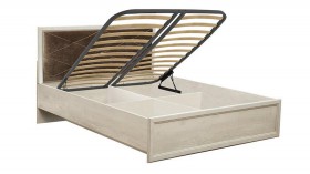 Кровать двуспальная Сохо(бетон пайн белый/под-мех/1644) в Таре - tara.katalogmebeli.com | фото 1