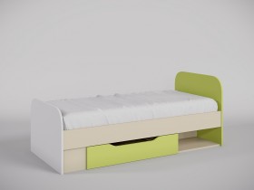 Кровать Эппл 1650х750 (Зеленый/Белый/корпус Клен) в Таре - tara.katalogmebeli.com | фото