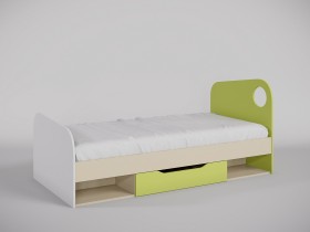 Кровать Эппл 1950х950 (Зеленый/Белый/Клен) в Таре - tara.katalogmebeli.com | фото
