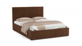 Кровать Гамма ш. 1400 (с основанием для хранения) (велюр тенерифе шоколад) в Таре - tara.katalogmebeli.com | фото