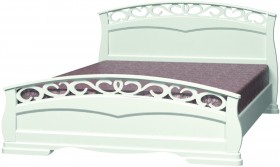 Кровать Грация-1 из массива сосны 1600*2000 Белый античный в Таре - tara.katalogmebeli.com | фото 5