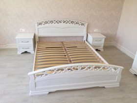 Кровать Грация-1 из массива сосны 900*2000 Белый античный в Таре - tara.katalogmebeli.com | фото 9