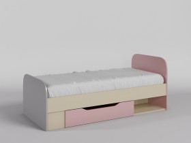Кровать Грэйси 1650х750 (Розовый/Серый/корпус Клен) в Таре - tara.katalogmebeli.com | фото