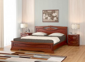 Кровать Карина-7 из массива сосны 1400*2000 Орех в Таре - tara.katalogmebeli.com | фото 1
