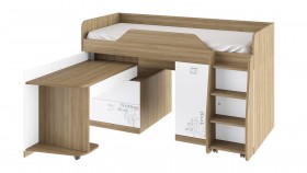 Кровать комбинированная «Оксфорд» (Ривьера/Белый с рисунком) в Таре - tara.katalogmebeli.com | фото 3