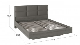 Кровать «Либерти» с мягким изголовьем и подъемным механизмом Хадсон/Ткань Грей/1600 в Таре - tara.katalogmebeli.com | фото 2