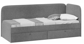 Кровать «Молли» с мягкой обивкой (900) тип 1 (Микровелюр Scandi Graphite 22) в Таре - tara.katalogmebeli.com | фото