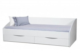 Кровать одинарная "Фея - 3" (симметричная) New/(белый / белый / ДВПО: белый) в Таре - tara.katalogmebeli.com | фото