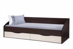 Кровать одинарная "Фея - 3" (симметричная) New (венге / вудлайн кремовый / ДВПО: белый) в Таре - tara.katalogmebeli.com | фото