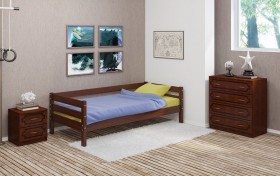 Кровать одинарная ГЛОРИЯ из массива сосны  900*2000 (Орех) в Таре - tara.katalogmebeli.com | фото 3