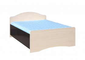 Кровать полуторная 1200-1 без матраса (круглые спинки) Венге/Дуб выбеленный в Таре - tara.katalogmebeli.com | фото