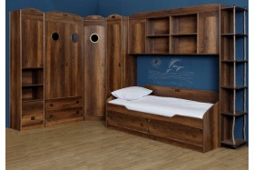 Кровать с 2-мя ящиками «Навигатор» (Дуб Каньон) в Таре - tara.katalogmebeli.com | фото 10