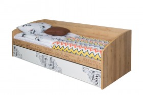 Кровать с 2 ящиками «Оксфорд» (Ривьера/Белый с рисунком) в Таре - tara.katalogmebeli.com | фото 3