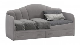 Кровать с мягкой спинкой и ящиками «Сабрина» 900 Светло-серый в Таре - tara.katalogmebeli.com | фото