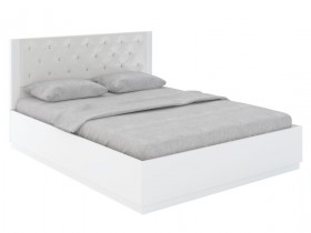 Кровать с ПМ М25 Спальня Тиффани (белый текстурный) в Таре - tara.katalogmebeli.com | фото 1