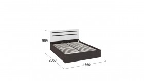 Кровать с подъемным механизмом «Фьюжн» Белый глянец/Венге Линум в Таре - tara.katalogmebeli.com | фото 3