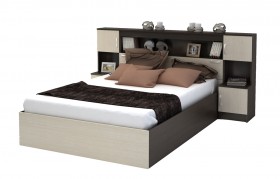 Кровать с прикроватным блоком КР 552 Спальня Basya (венге/белфорт) в Таре - tara.katalogmebeli.com | фото 1