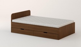Кровать с ящиками 1200 (Орех темный) в Таре - tara.katalogmebeli.com | фото