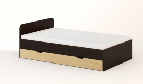 Кровать с ящиками 1200 (Венге/Беленый дуб) в Таре - tara.katalogmebeli.com | фото 1