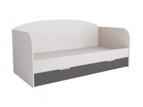 Кровать с ящиками ДКД 2000.1 Лавис (Белый софт/Графит софт/корпус Белый) в Таре - tara.katalogmebeli.com | фото