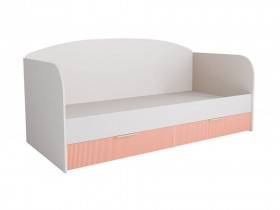 Кровать с ящиками ДКД 2000.1 Лавис (Белый софт/Персик софт/корпус Белый) в Таре - tara.katalogmebeli.com | фото