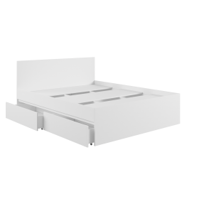 Кровать с ящиками К1.6М Мадера Белый в Таре - tara.katalogmebeli.com | фото 3