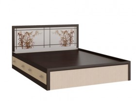 Кровать с ящиками 1,6м Мальта (Дуб венге/Дуб беленый) в Таре - tara.katalogmebeli.com | фото