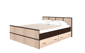 Кровать Сакура с настилом и ящиками 1,4 (Венге/Лоредо) в Таре - tara.katalogmebeli.com | фото 1