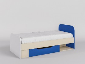 Кровать Скай 1650х750 (Синий/Белый/корпус Клен) в Таре - tara.katalogmebeli.com | фото