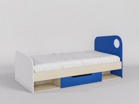Кровать Скай 1950х950 (Синий/Белый/корпус Клен) в Таре - tara.katalogmebeli.com | фото