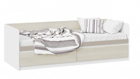 Кровать «Сканди» с 2 ящиками Дуб Гарден/Белый/Глиняный серый в Таре - tara.katalogmebeli.com | фото 1