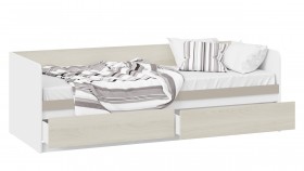 Кровать «Сканди» с 2 ящиками Дуб Гарден/Белый/Глиняный серый в Таре - tara.katalogmebeli.com | фото 2