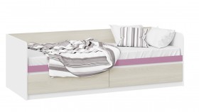 Кровать «Сканди» с 2 ящиками Дуб Гарден/Белый/Лиловый в Таре - tara.katalogmebeli.com | фото 1