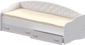 Кровать Софа-7 с мягкой спинкой (800х1900) Белый в Таре - tara.katalogmebeli.com | фото