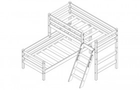 Кровать Соня вариант 8 угловая с наклонной лестницей Лаванда в Таре - tara.katalogmebeli.com | фото 3