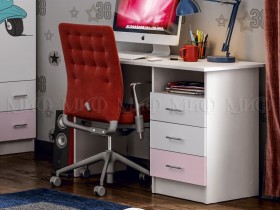 Стол письменный Fashion-1 Вега (Белый/Розовый) в Таре - tara.katalogmebeli.com | фото