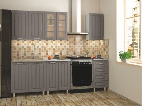 Кухонный гарнитур 1,8м Луксор высокие модули (Клен серый/корпус белый) в Таре - tara.katalogmebeli.com | фото