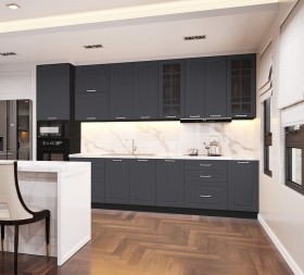 Кухонный гарнитур 1,8м Луксор высокие модули (Клен серый/корпус венге) в Таре - tara.katalogmebeli.com | фото 1
