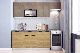 Кухонный гарнитур Стоун 2.2 (белый/камень темно-серый/акация светлая) в Таре - tara.katalogmebeli.com | фото 1