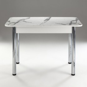 Кухонный стол 1100*700/400 ф 2 Пластик, мрамор белый в Таре - tara.katalogmebeli.com | фото 1