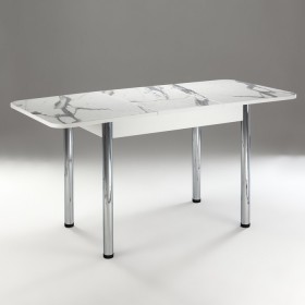 Кухонный стол 1100*700/400 ф 2 Пластик, мрамор белый в Таре - tara.katalogmebeli.com | фото 2